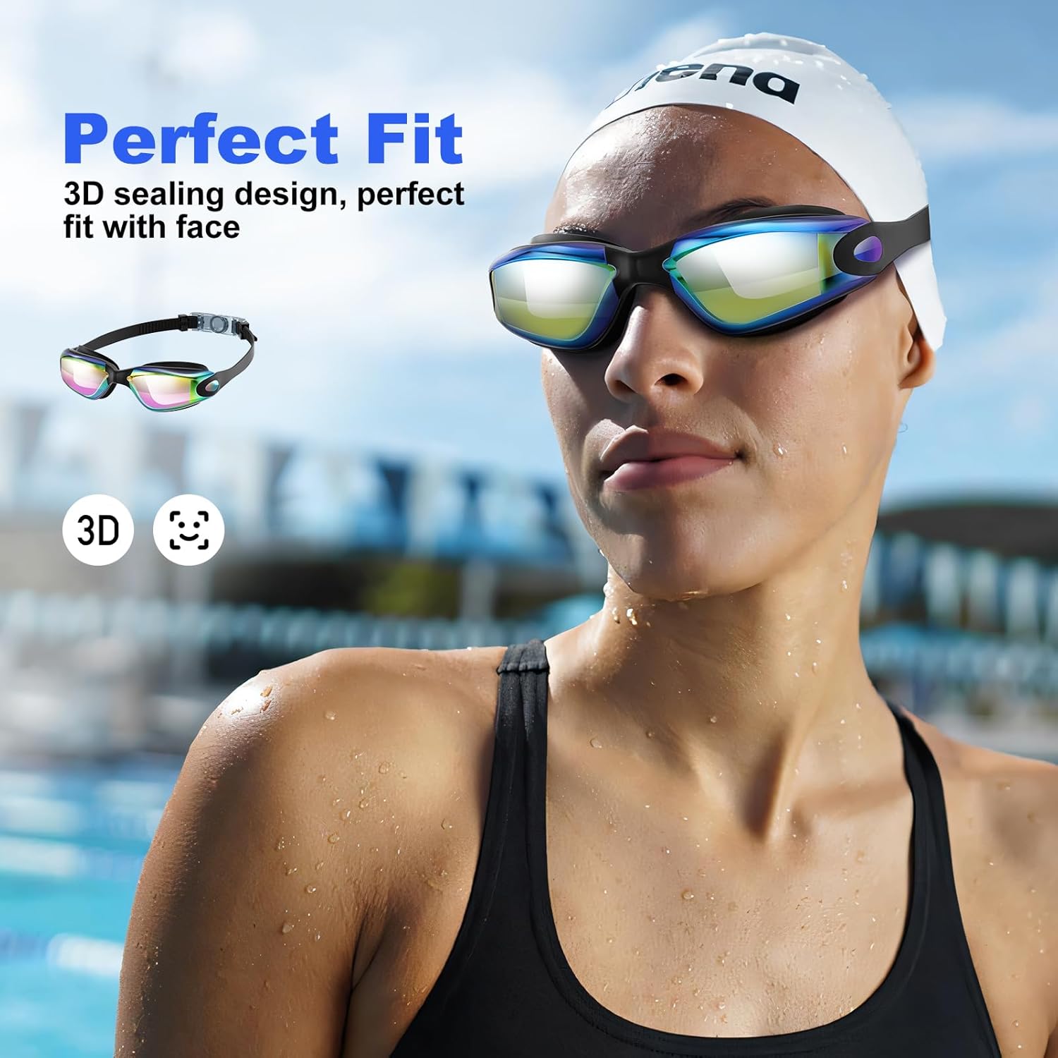 Thumbnail 1 de Swimming Goggles 2-Pack for Kids (Ages 6–14) with Adult Goggles – Anti-fog UV Swim Lenses