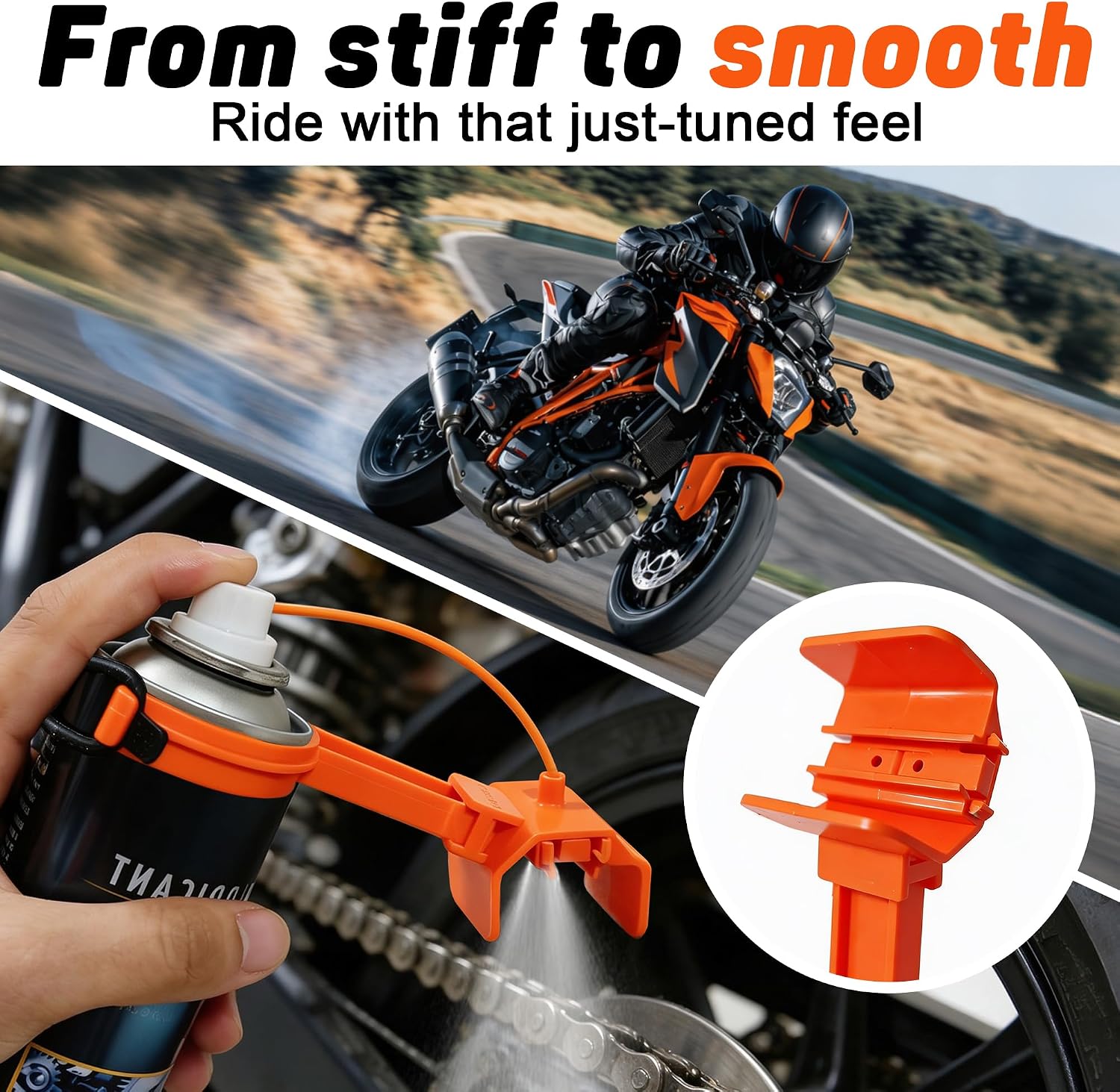 Detalle de Motorcycle Chain Cleaner and Lubrication Kit for 428, 520, 525 and 530 Chains