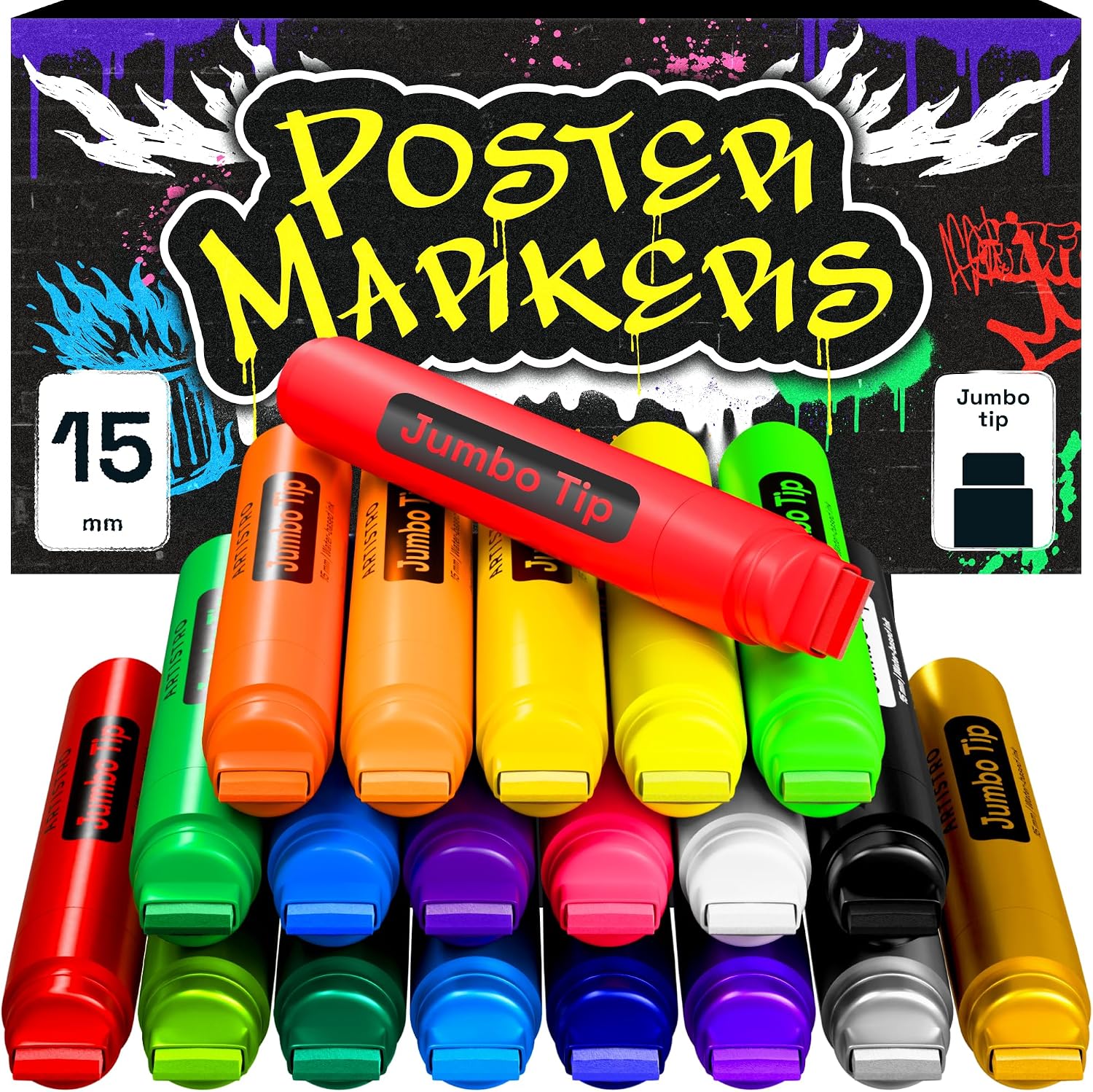 Detalle de Artistro Jumbo Marker-Set 20 Farben