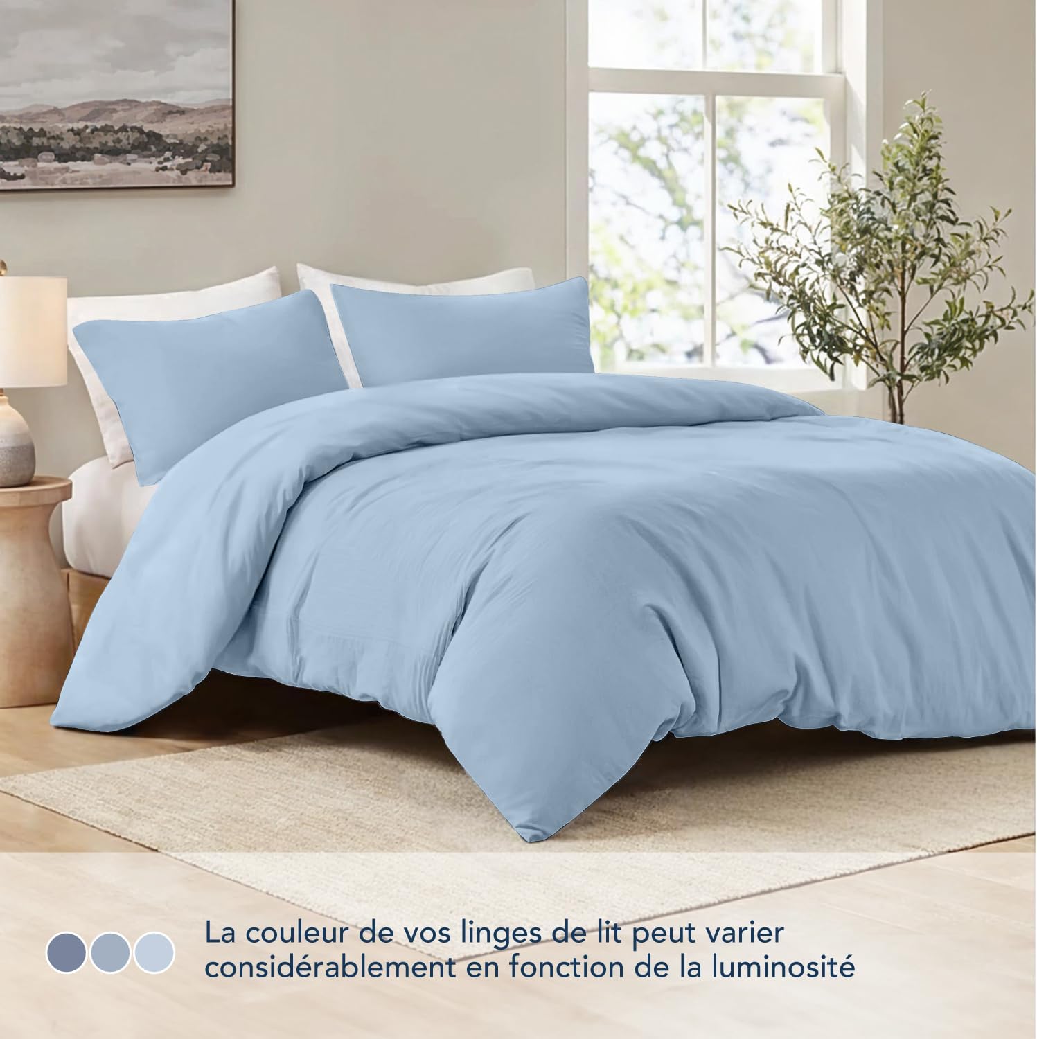 Detalle de Dreamzie Housse de Couette 200x200 Bleu