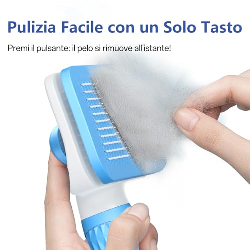 Detalle de ACE2ACE Spazzola Autopulente per Gatti e Cani Pelo Lungo e Corto Blu