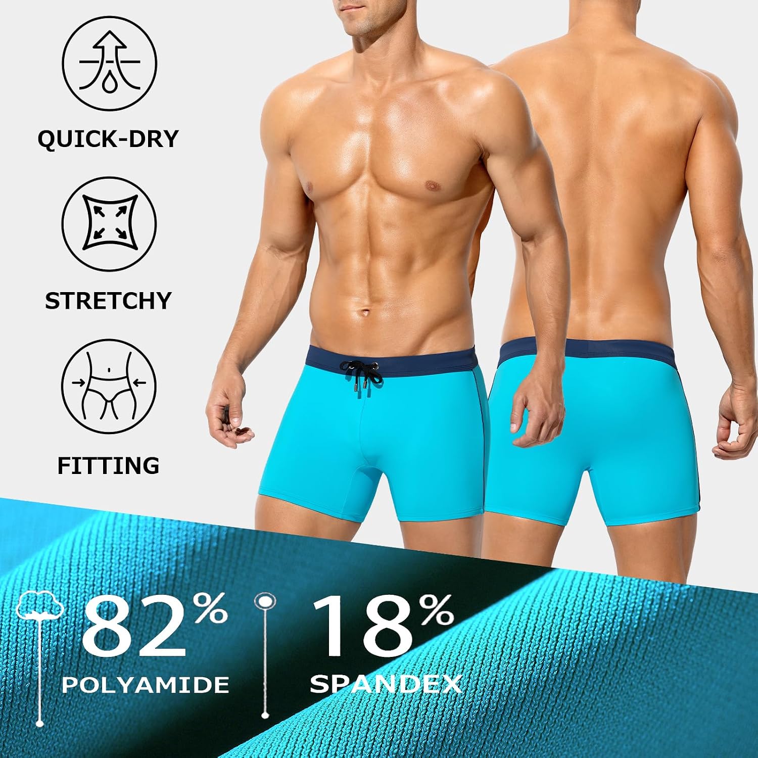 Detalle 2 de Arjen Kroos Men's Swimming Trunks: Quick-Dry Beach Shorts with 3D Pouch