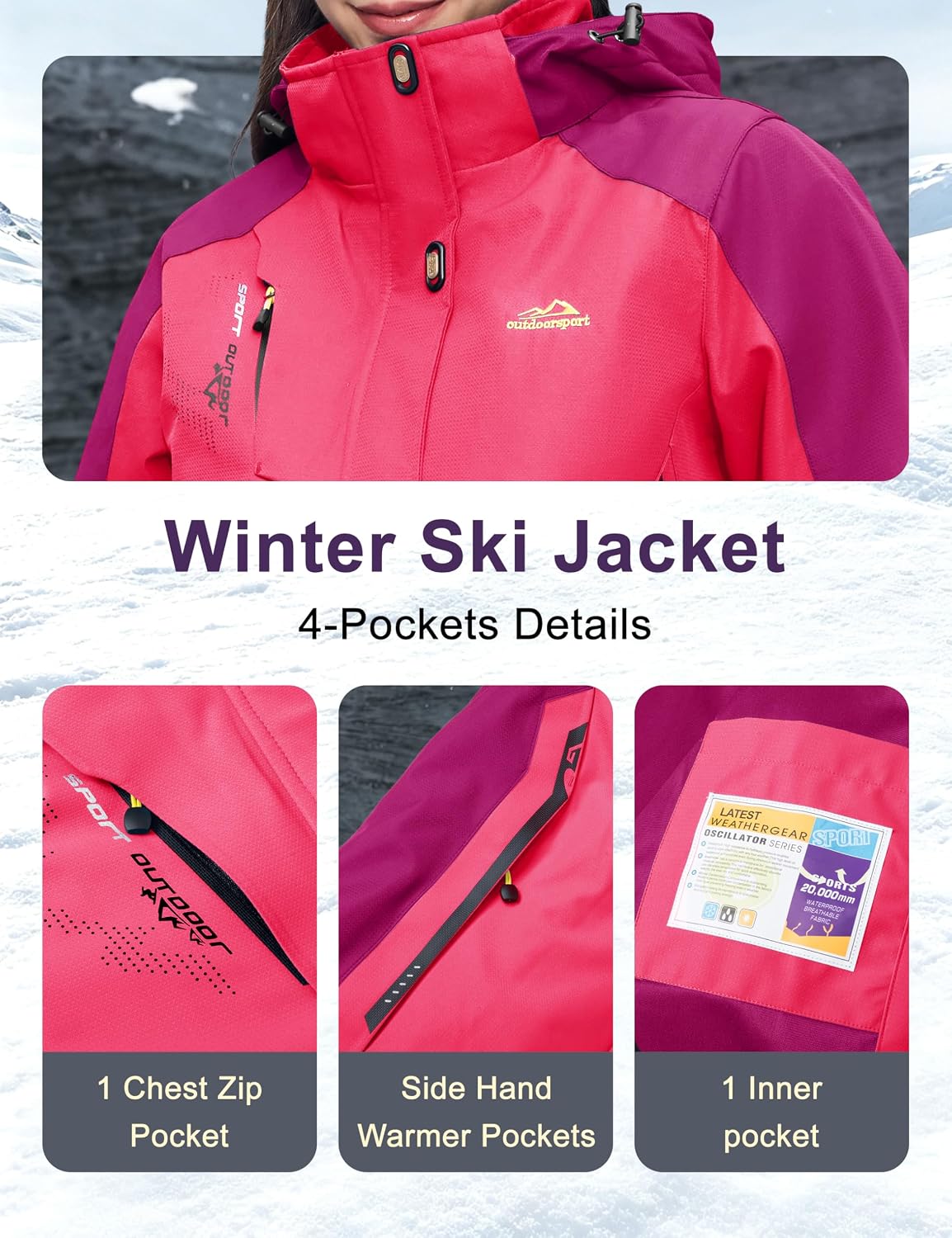 Thumbnail 5 de MAGCOMSEN 3-in-1 Women's Ski Jacket 5000mm