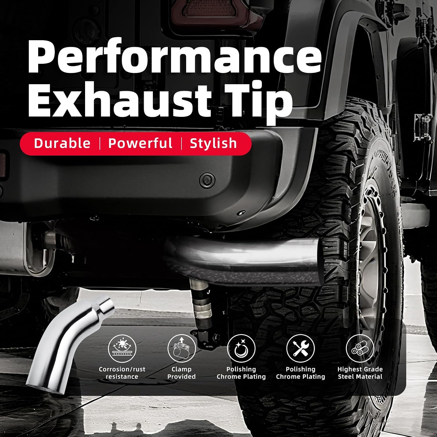 Thumbnail 1 de Exhaust Tip, 5 Inch Diesel Exhaust Tip Elbow with 135° Bend and 8-Inch Outlet
