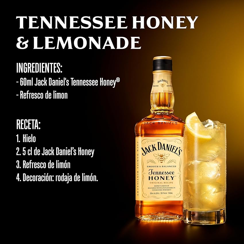 Detalle 2 de Jack Daniel's Honey Whisky 🍯 1L, Dulce con Toque de Miel