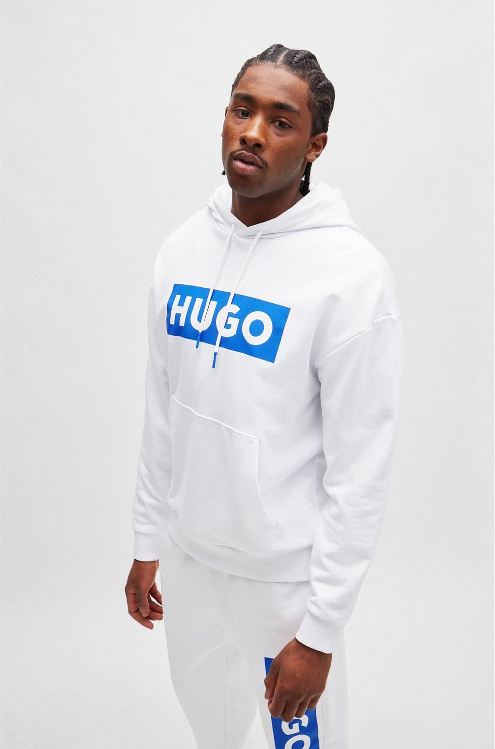 Thumbnail 2 de HUGO Mens Nalves Logo-print hoodie in cotton terry