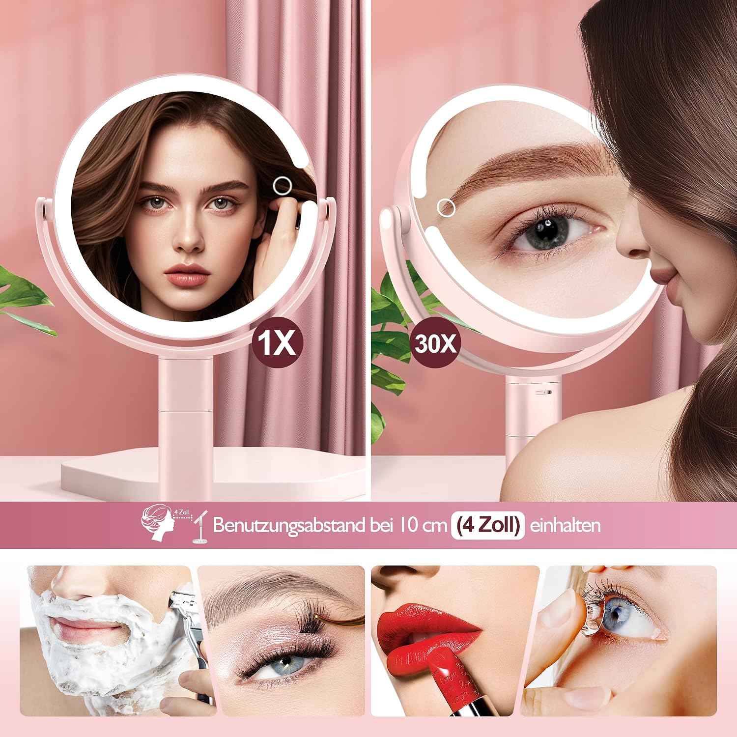 Thumbnail 2 de MOMOKUBA miroir cosmétique avec éclairage: magnification 20x et rotation 360°