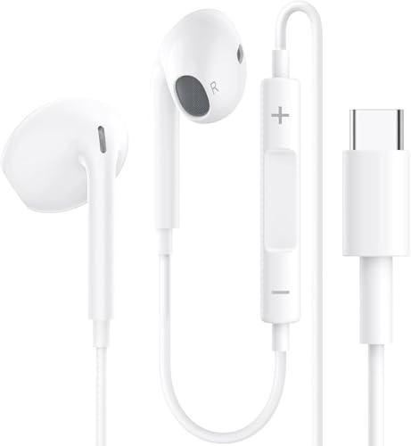 Detalle de Écouteurs Filaires USB-C Kyxoovex pour iPhone 17/16/15 – Hi‑Fi Stéréo avec Micro et Contrôle du Volume