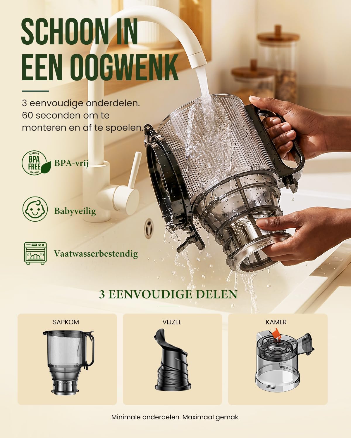 Thumbnail 6 de LINKChef slowjuicer met koudpersing, 250 W, 13 cm vulopening en 1,8 liter reservoir