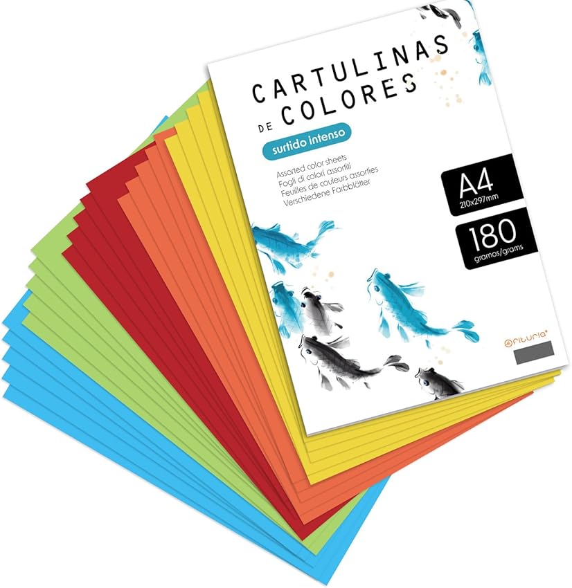 Thumbnail 1 de m-office Cartulina A4 Colores Surtidos Pastel 180 g (x100)