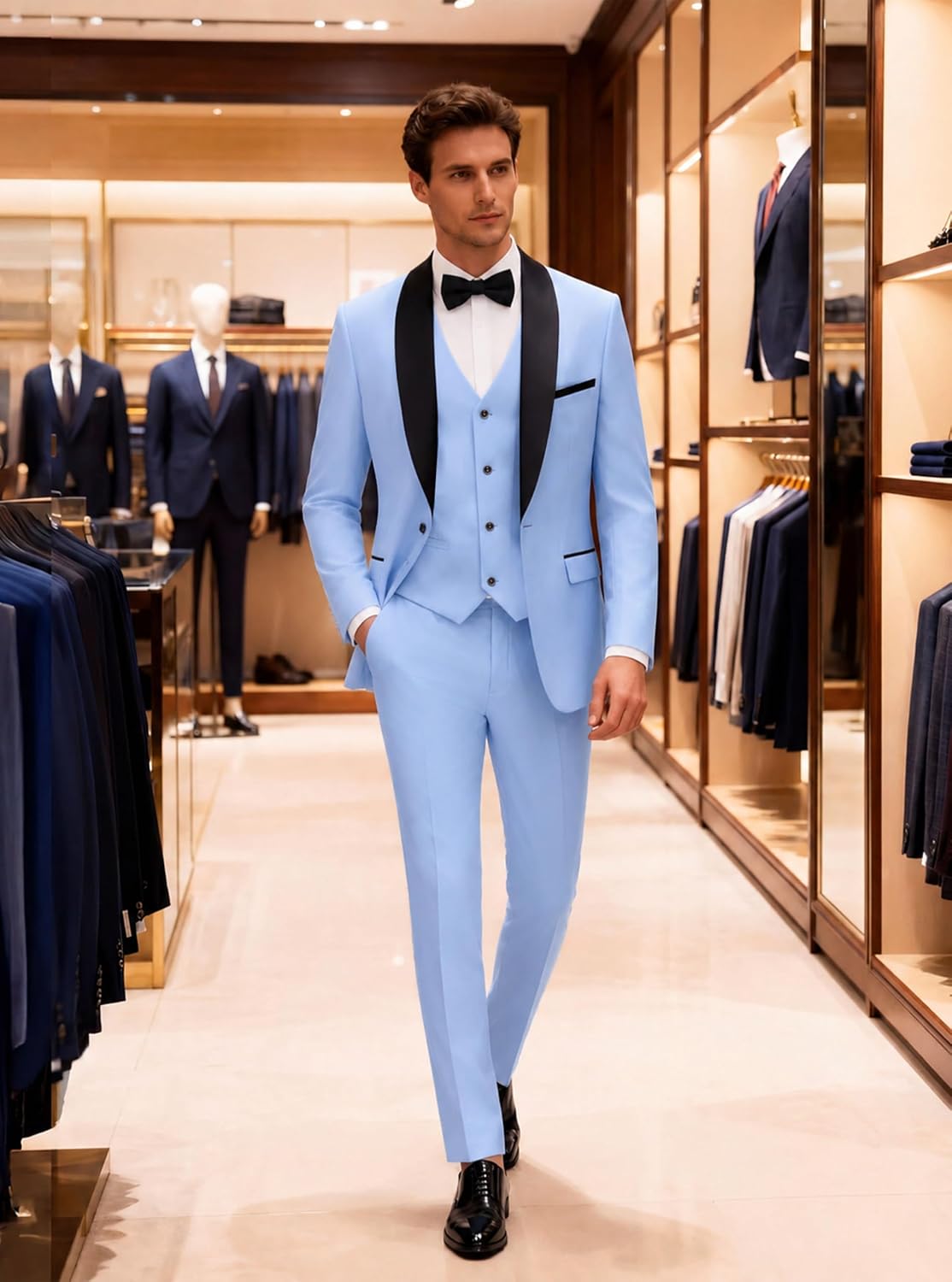 Thumbnail 2 de WULFUL 3 Piece Slim Fit Tuxedo Suit Set