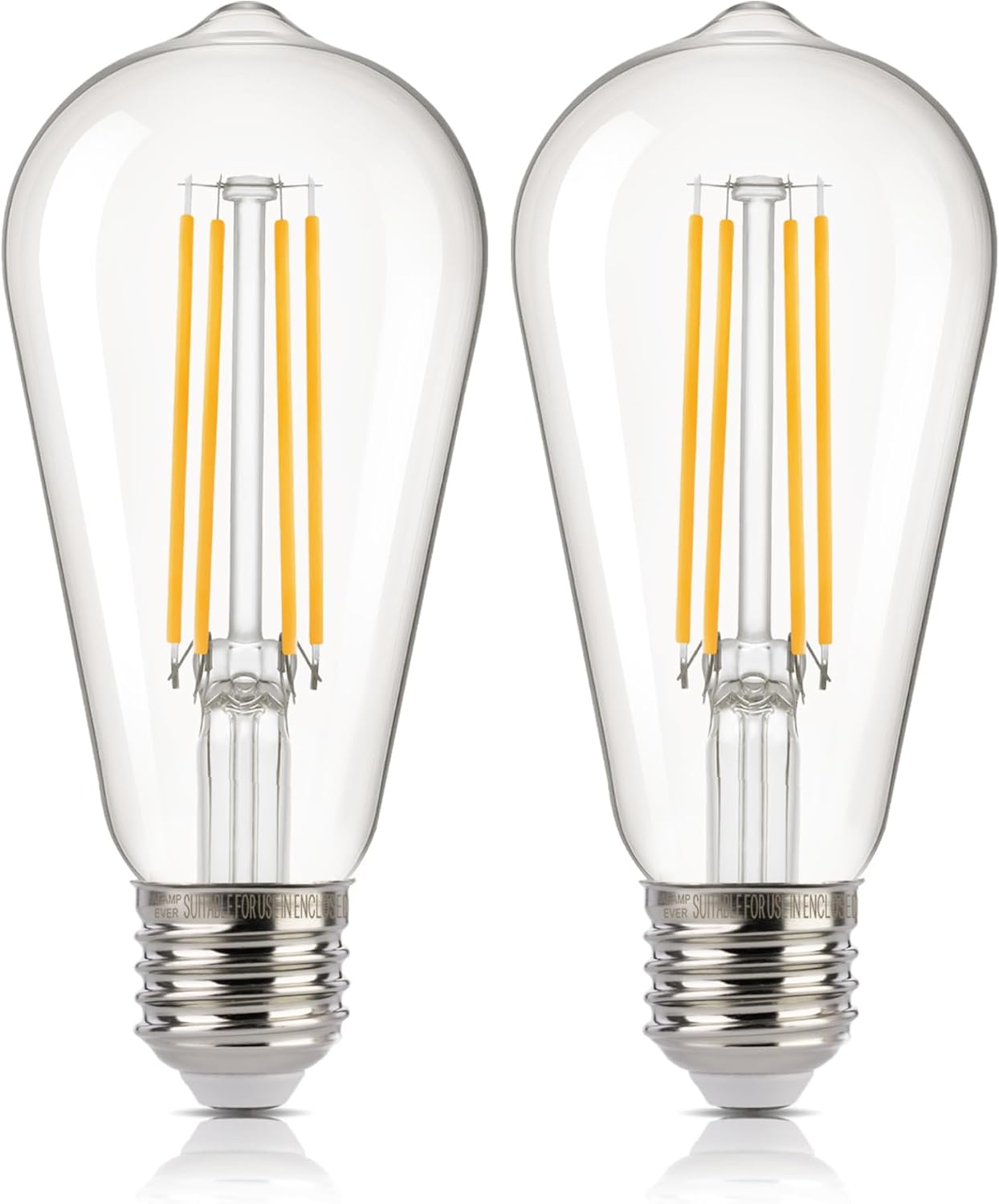 Detalle de ALAMPEVER ST19E26-DTD-2700K-8W-2 LED Bulbs, 1,400 Lumens, 2700K