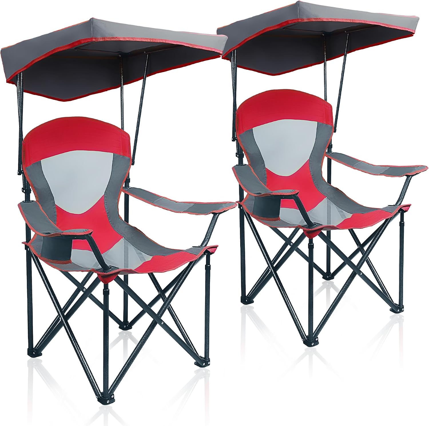 Thumbnail 4 de ALPHA CAMP Heavy Duty Canopy Camping Chair (Enamel Blue) – 350 lb Capacity, 2-Pack