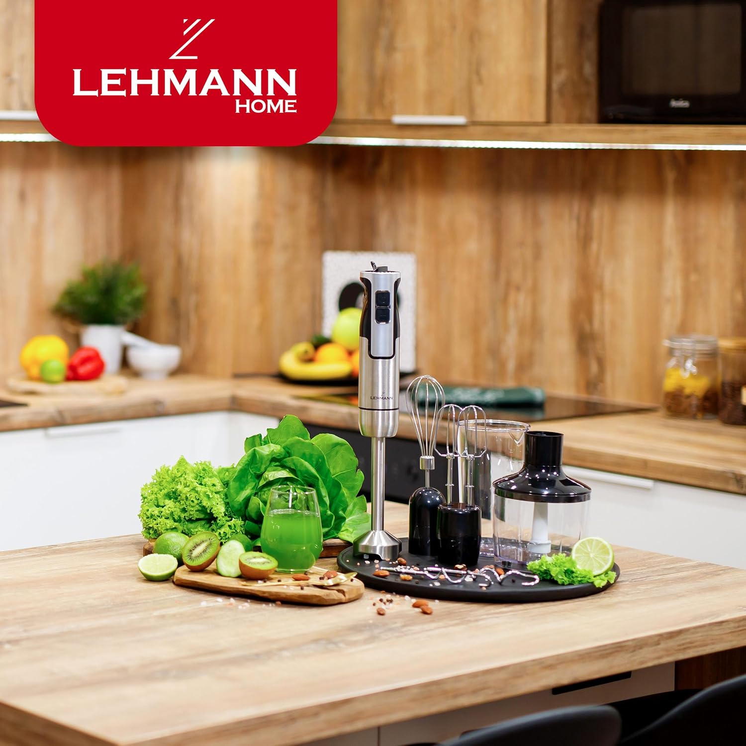 Detalle de Lehmann Chowmei staafmixerset 1200 W met 8 standen en turbofunctie