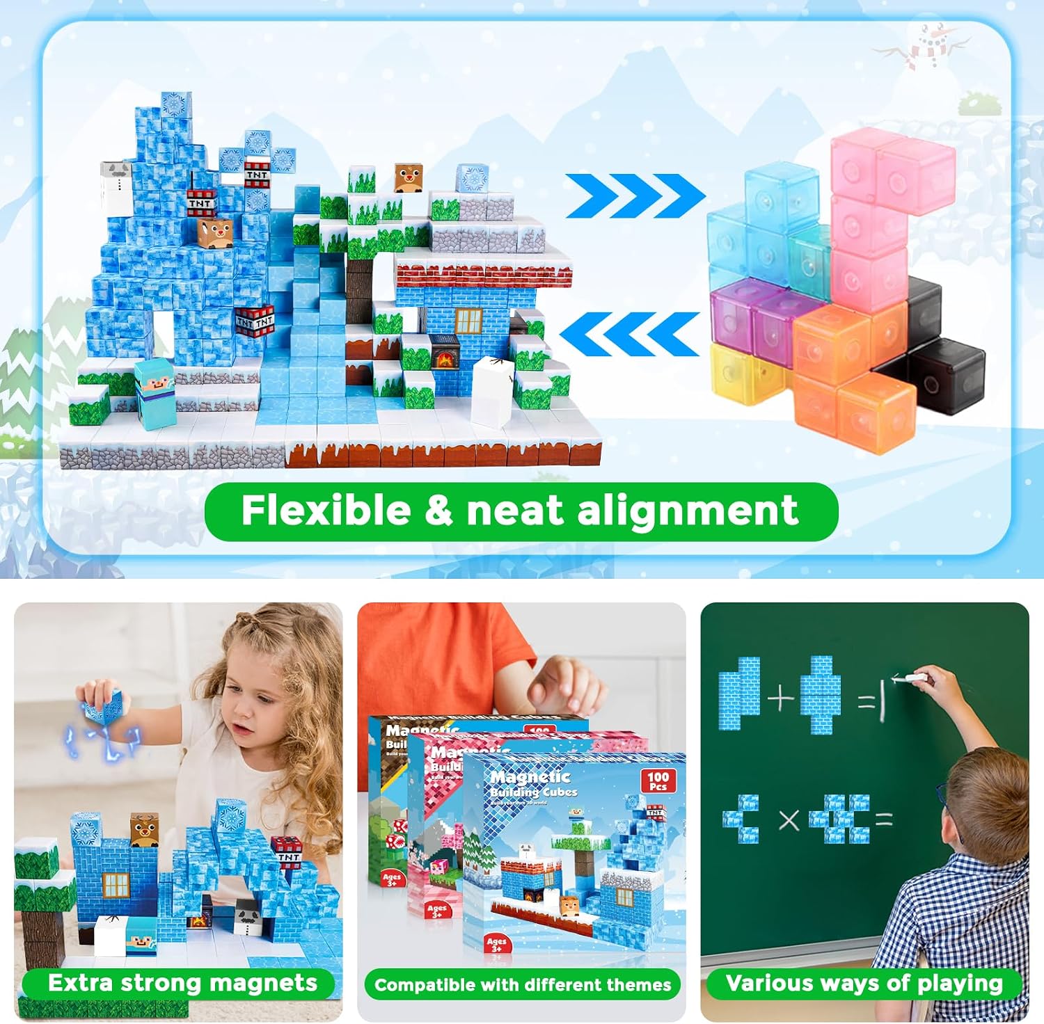 Detalle 1 de ToyUnited Magnetic Building Blocks 100-Piece Set