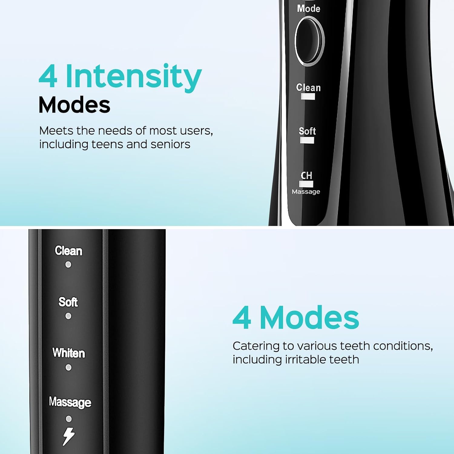 Detalle 2 de COSLUS C20 & C41 2-in-1 Water Flosser and Sonic Toothbrush, IPX7, 300 mL