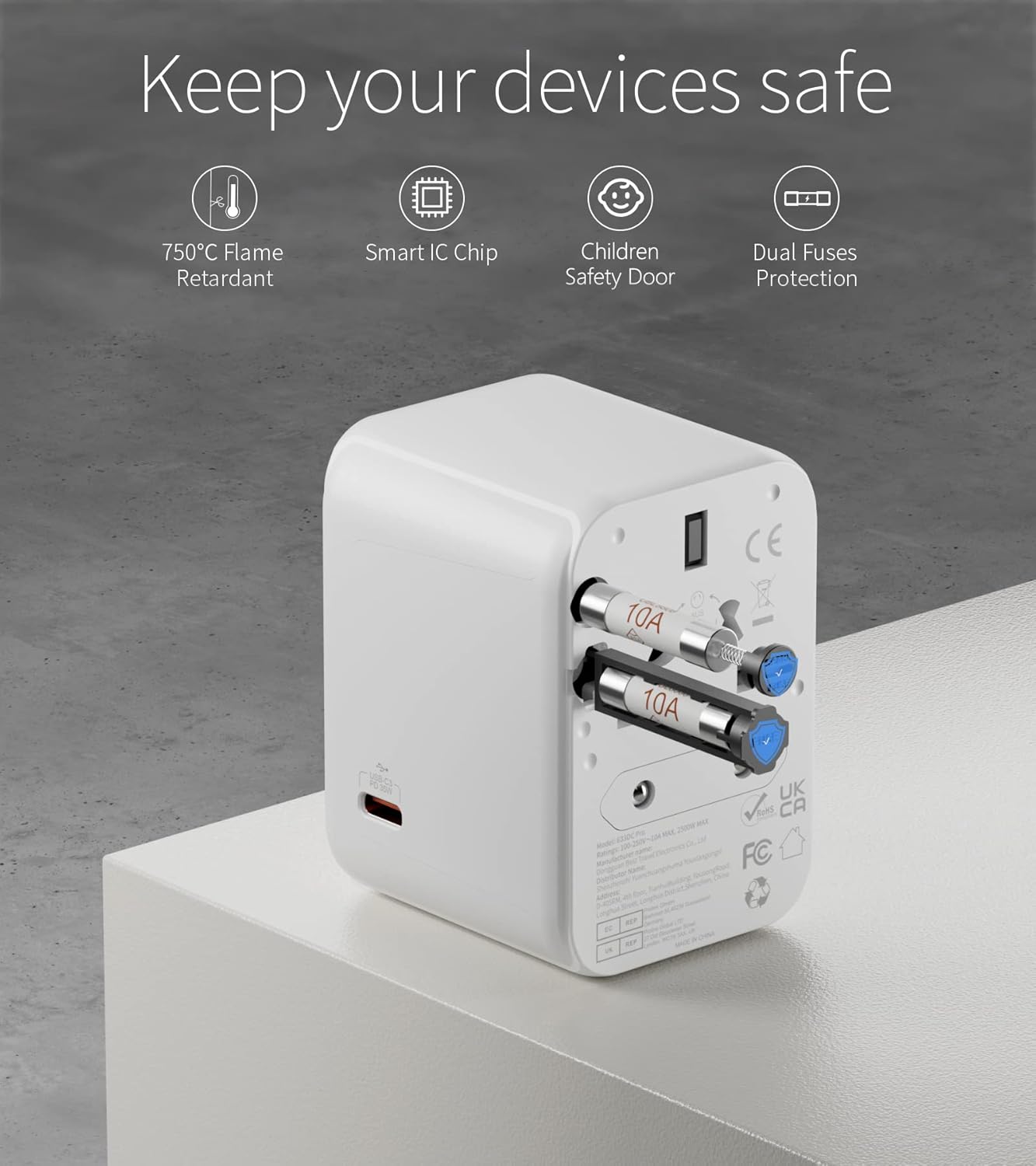 Thumbnail 4 de FSTravelP Worldwide Travel Adapter 35W USB-C PD 🔌