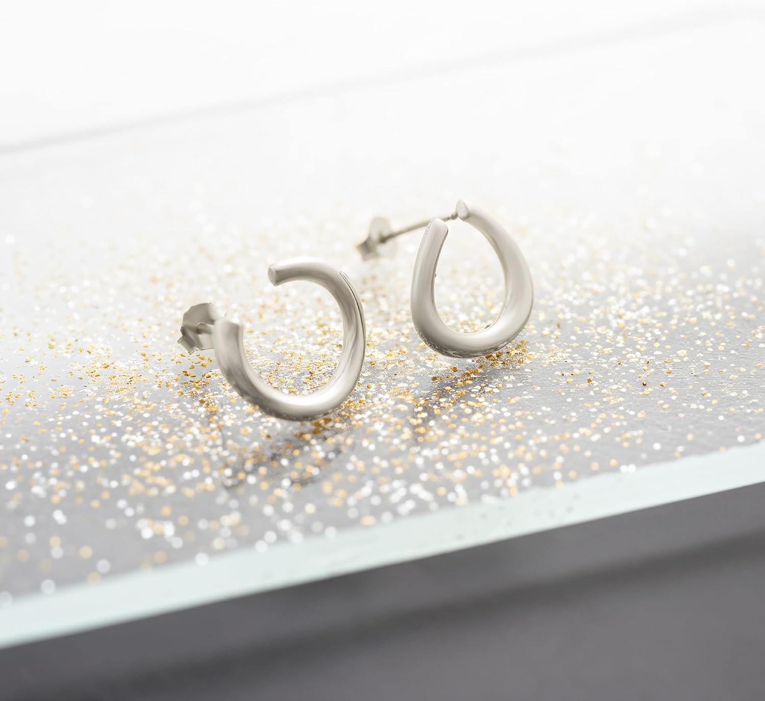Detalle de SOFIA MILANI Damen Ohrringe 925 Silber – Gebogener Kreis Ohrstecker