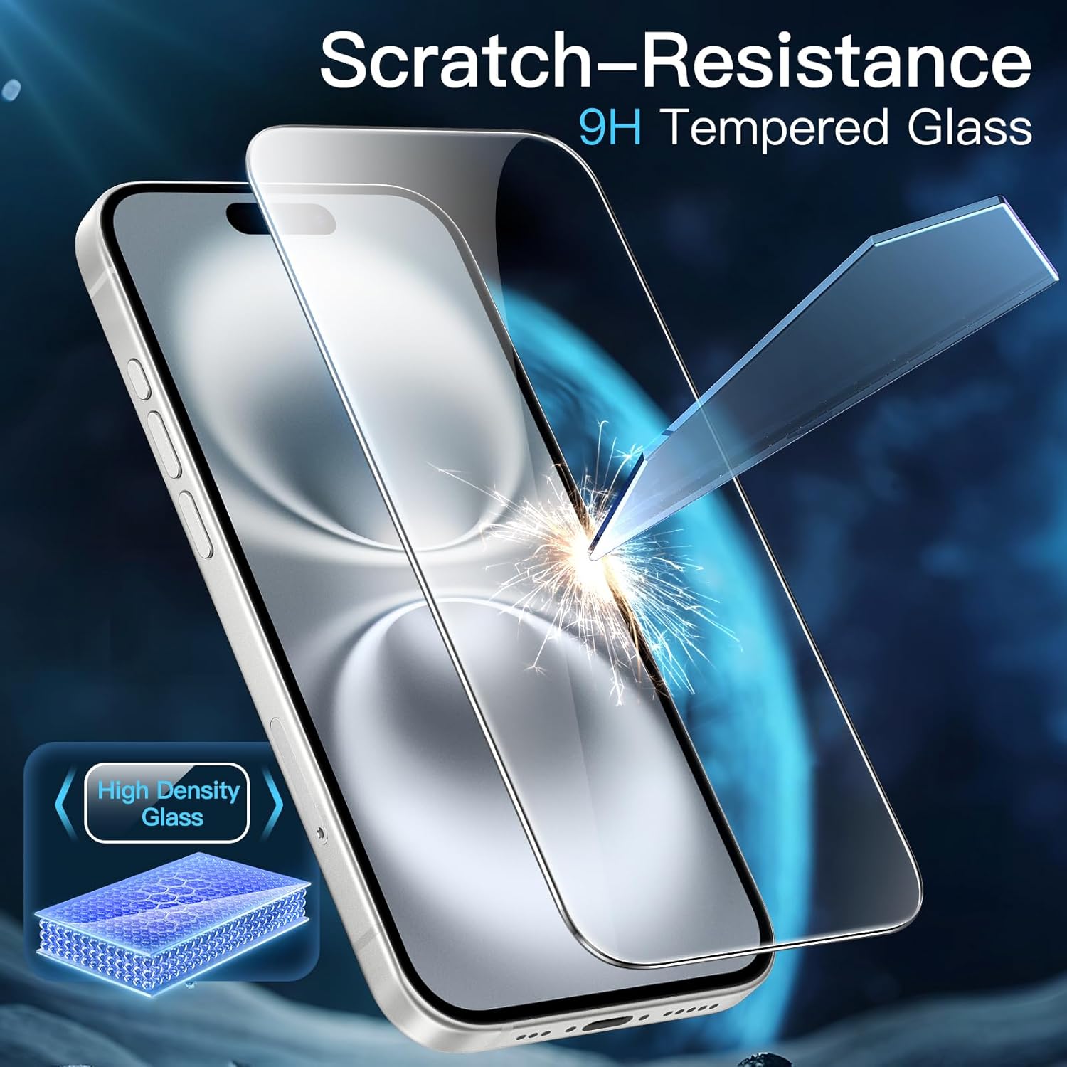 Thumbnail 4 de JETech Panzerglas für iPhone 16 6,1" 3er-Set