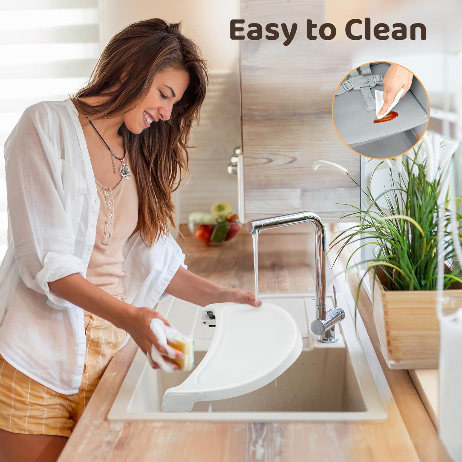 Thumbnail 1 de Ezebaby Seggiolone Pappa 6 in 1 con rialzo, sgabello e tavolino (grigio con ripiano)