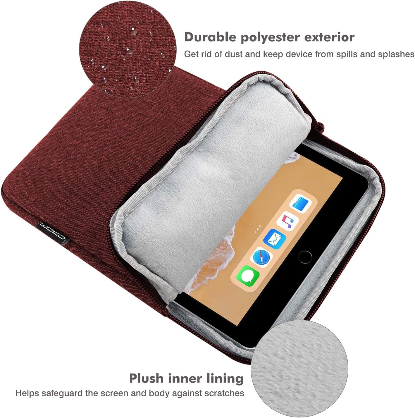 Thumbnail 2 de Moko 9-11 Zoll Tablet Tasche – kompatibel mit iPad Air, iPad Pro 11 und weiteren Modellen, Weinrot