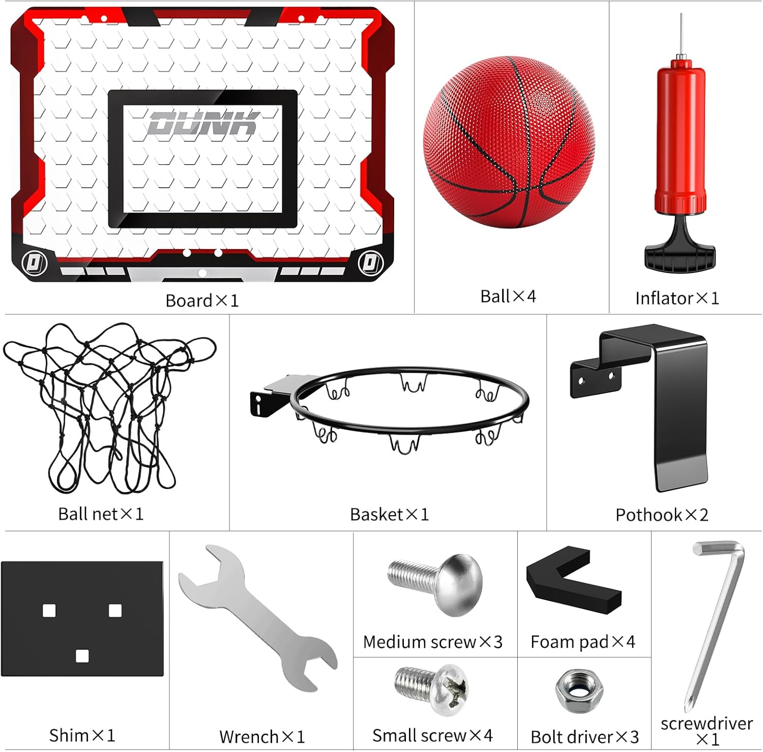 Detalle de TEMI Indoor Basketball Hoop with 4 Balls