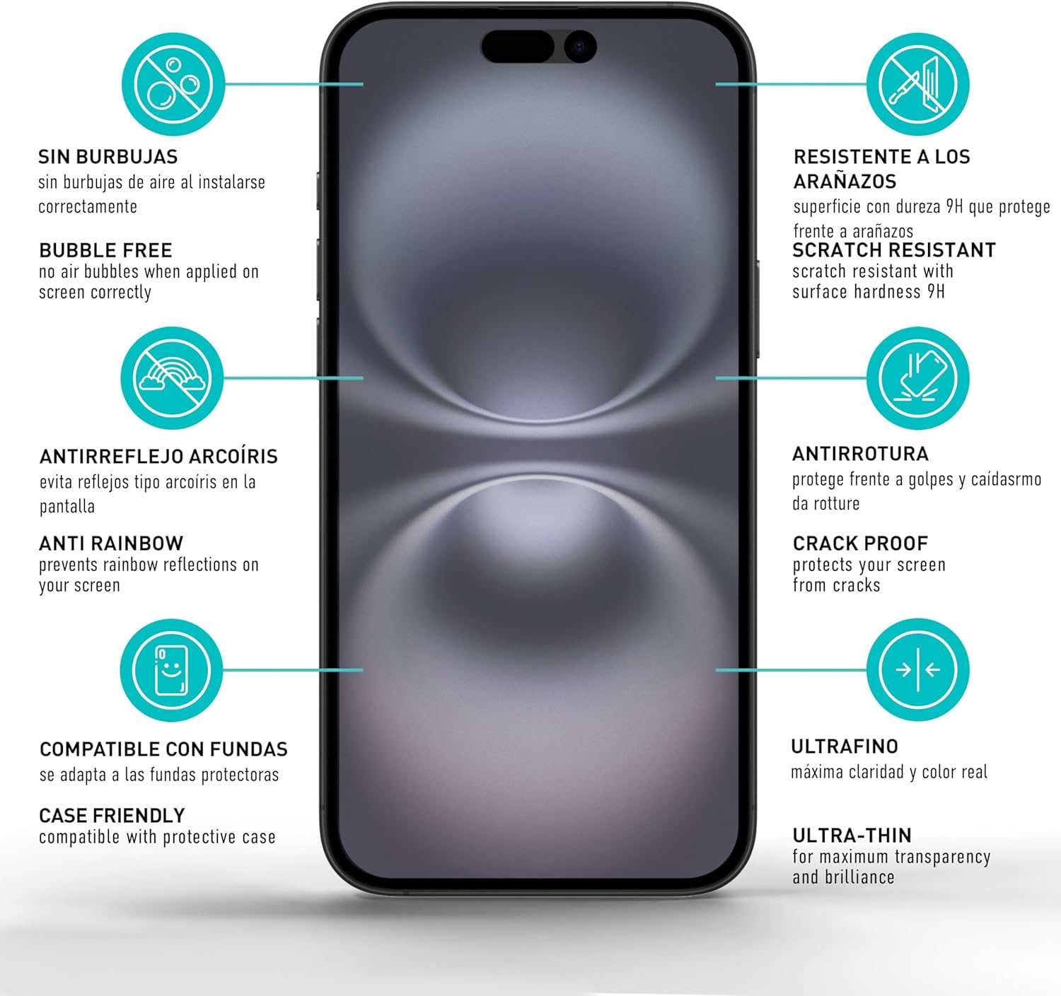Thumbnail 5 de smartect Protector de Pantalla Mate para iPhone 16 Plus