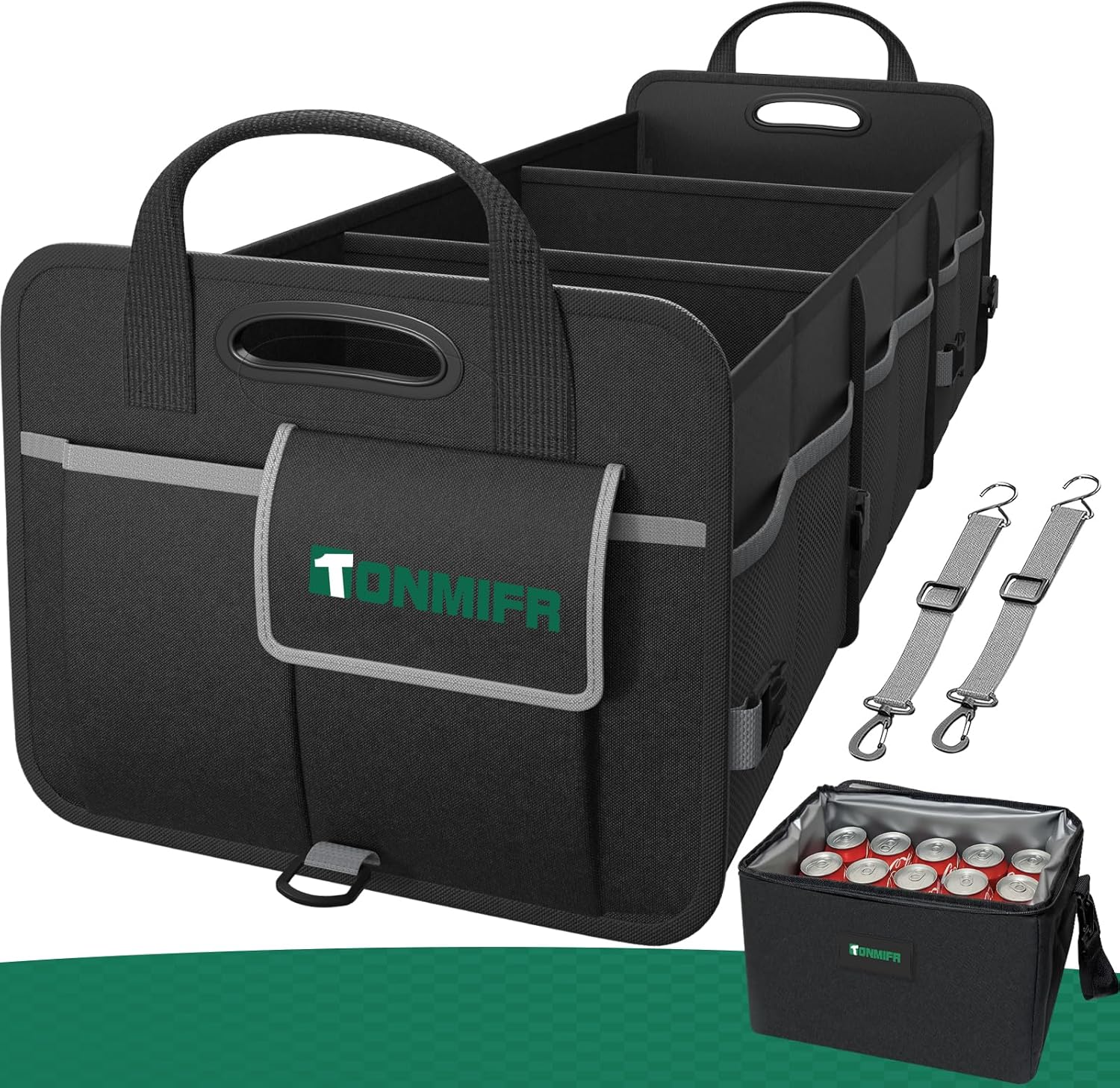 Tonmifr Kofferraum-Organizer mit 20L Kühltasche (112L: 92L + 20L) für SUV & Kombi