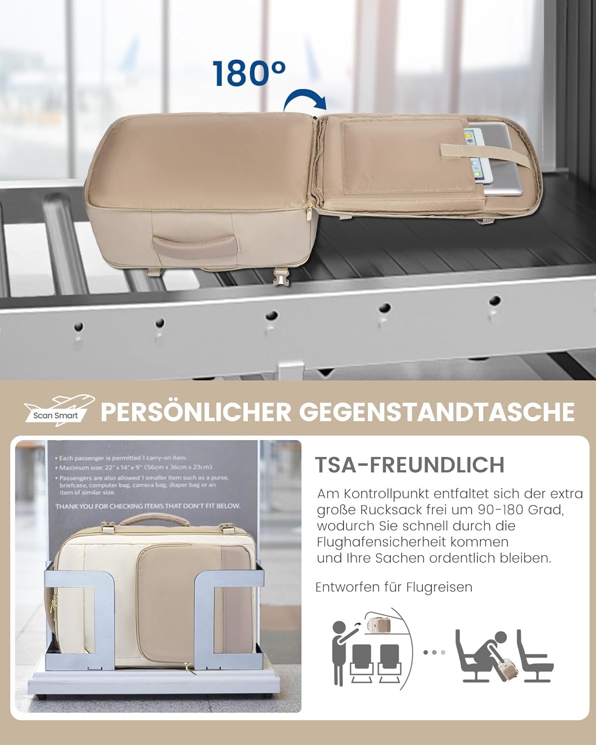 Thumbnail 5 de LOVEVOOK Handgepäck Rucksack 40 L