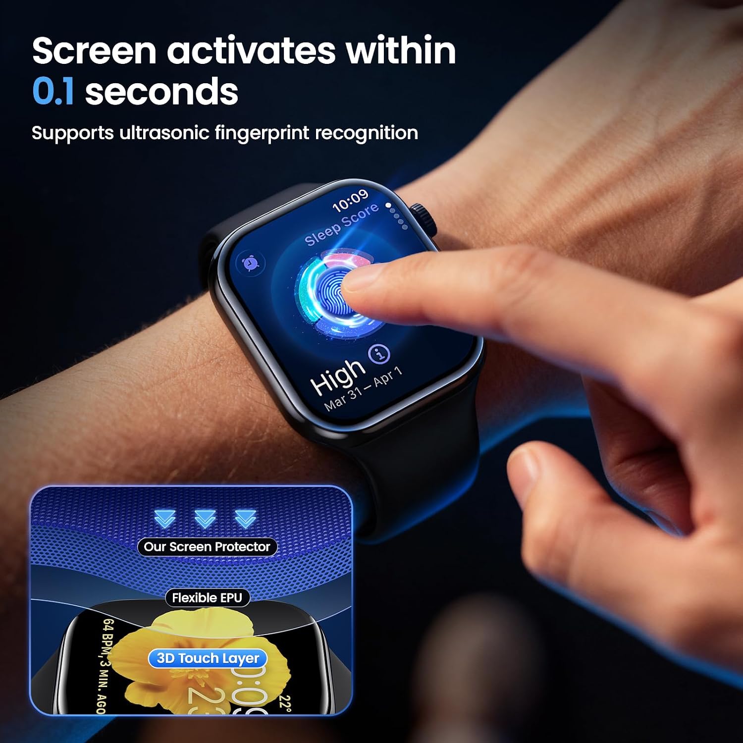 Thumbnail 6 de UniqueMe 42mm Apple Watch Screen Protector 4 Pack