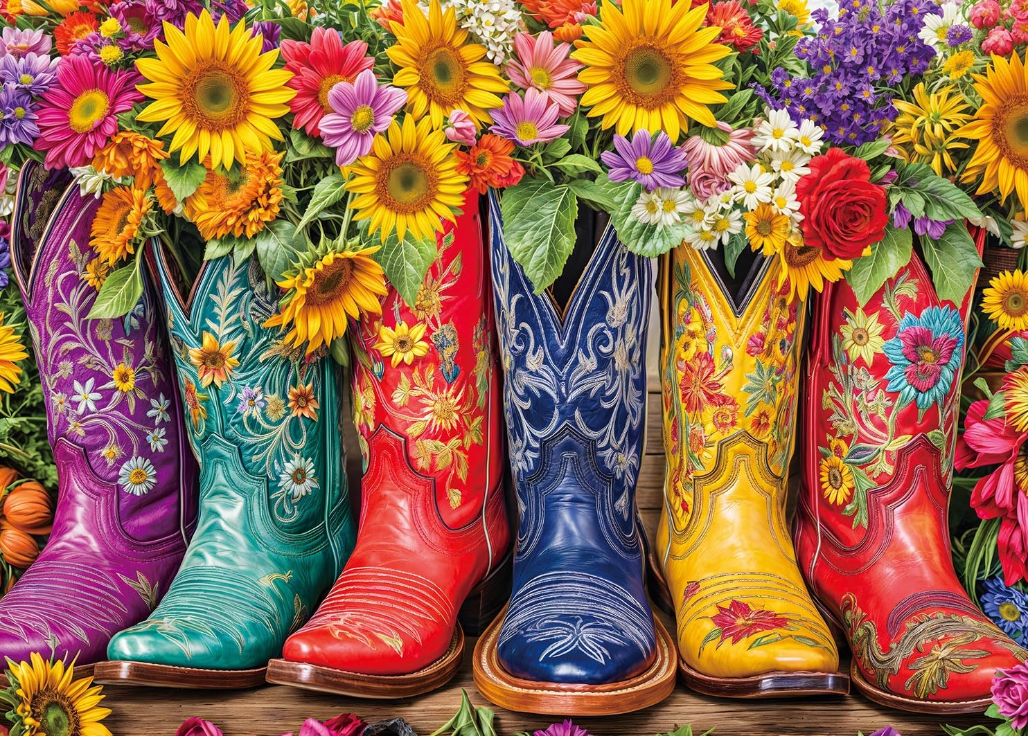 Detalle de 1000 Piece Flower Boots jigsaw puzzle