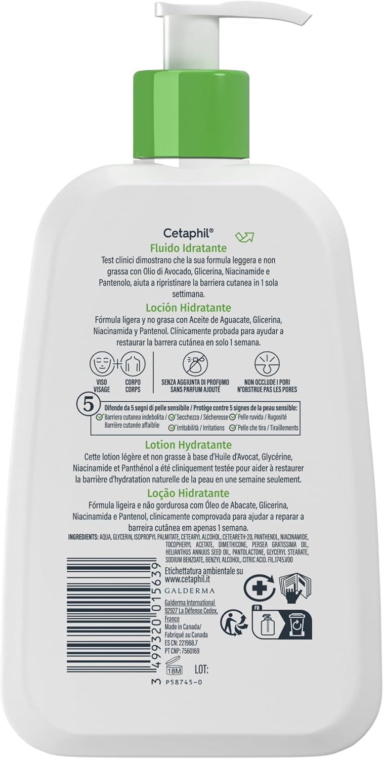 Detalle de Cetaphil fuktgivande lotion för ansikte och kropp, parfymfri, 237 ml