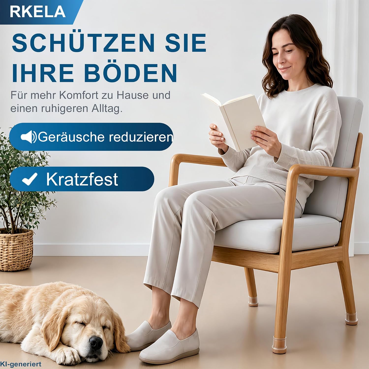 Detalle de Stuhlbeinkappen Schwarz – Filzgleiter rund, Ø 19,1–30 mm, 16 Stück