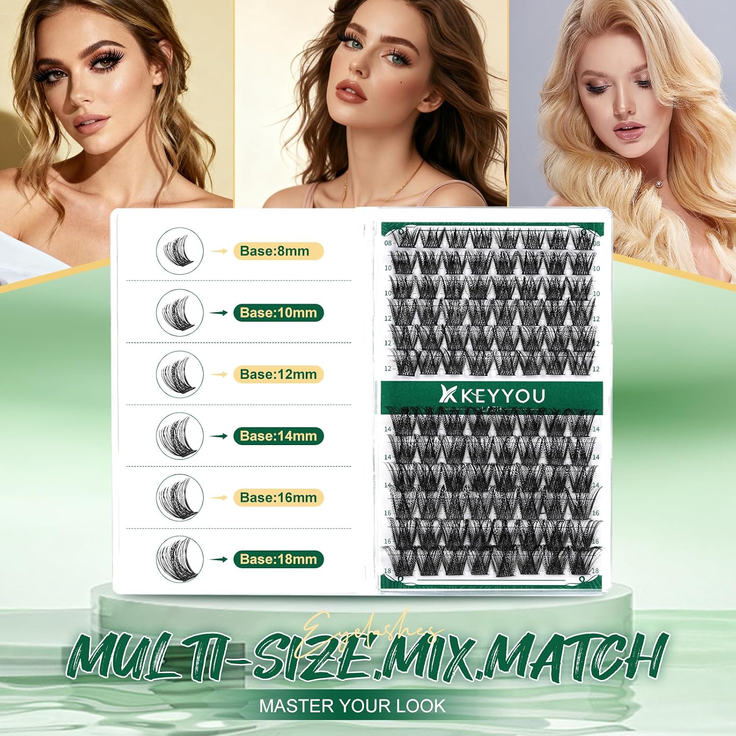 Detalle 2 de KEYYOU Lash Clusters D Curl 96 pcs