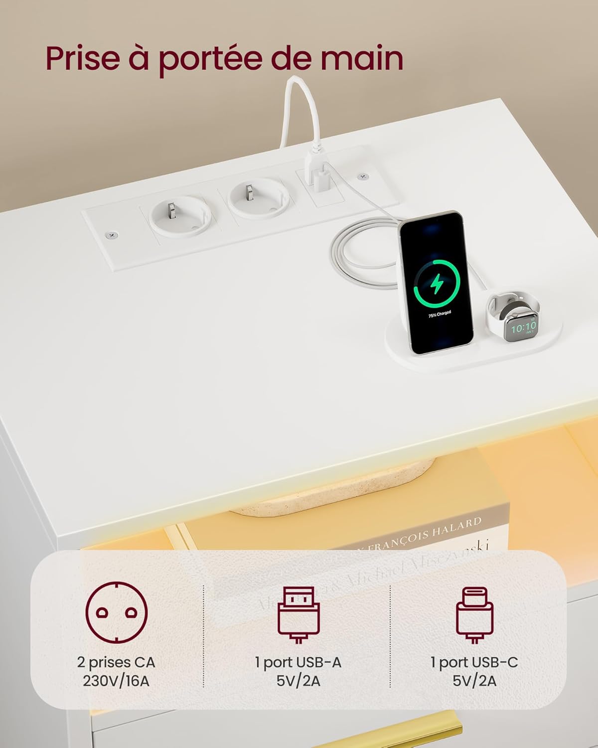 Thumbnail 4 de VASAGLE Custos Collection 2 tables de chevet