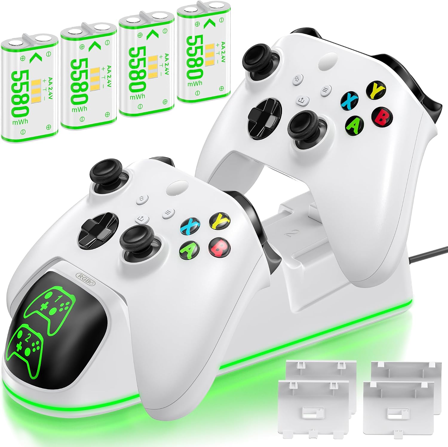 Detalle de OIVO Controller Charging Dock with 4 x 5580mWh Rechargeable Battery Packs for Xbox Series X/S and Xbox One