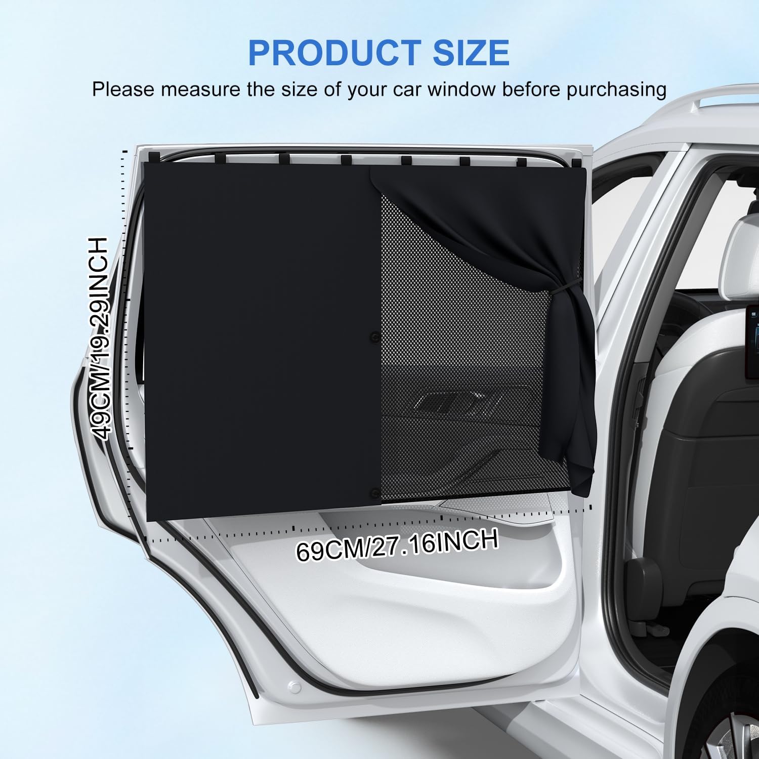 Detalle 2 de PEMOTech Sonnenschutz Auto Baby – 2 Stück magnetisch, UV-Schutz 99%