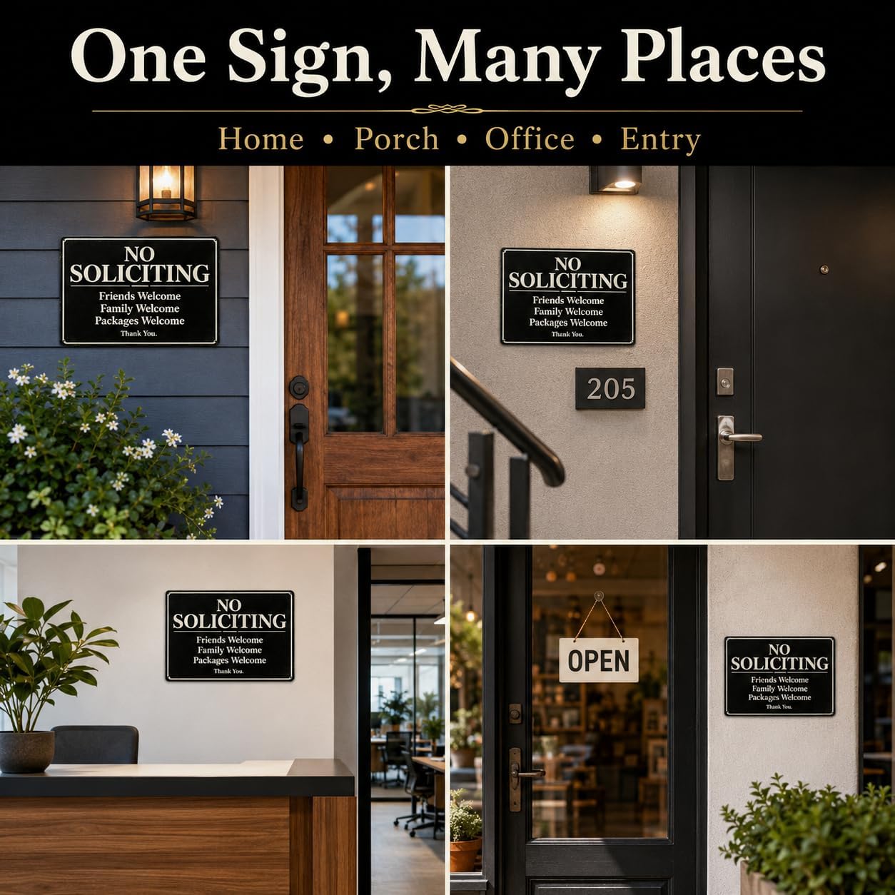 Thumbnail 4 de No Soliciting Door Sign, 8 x 12 Inch