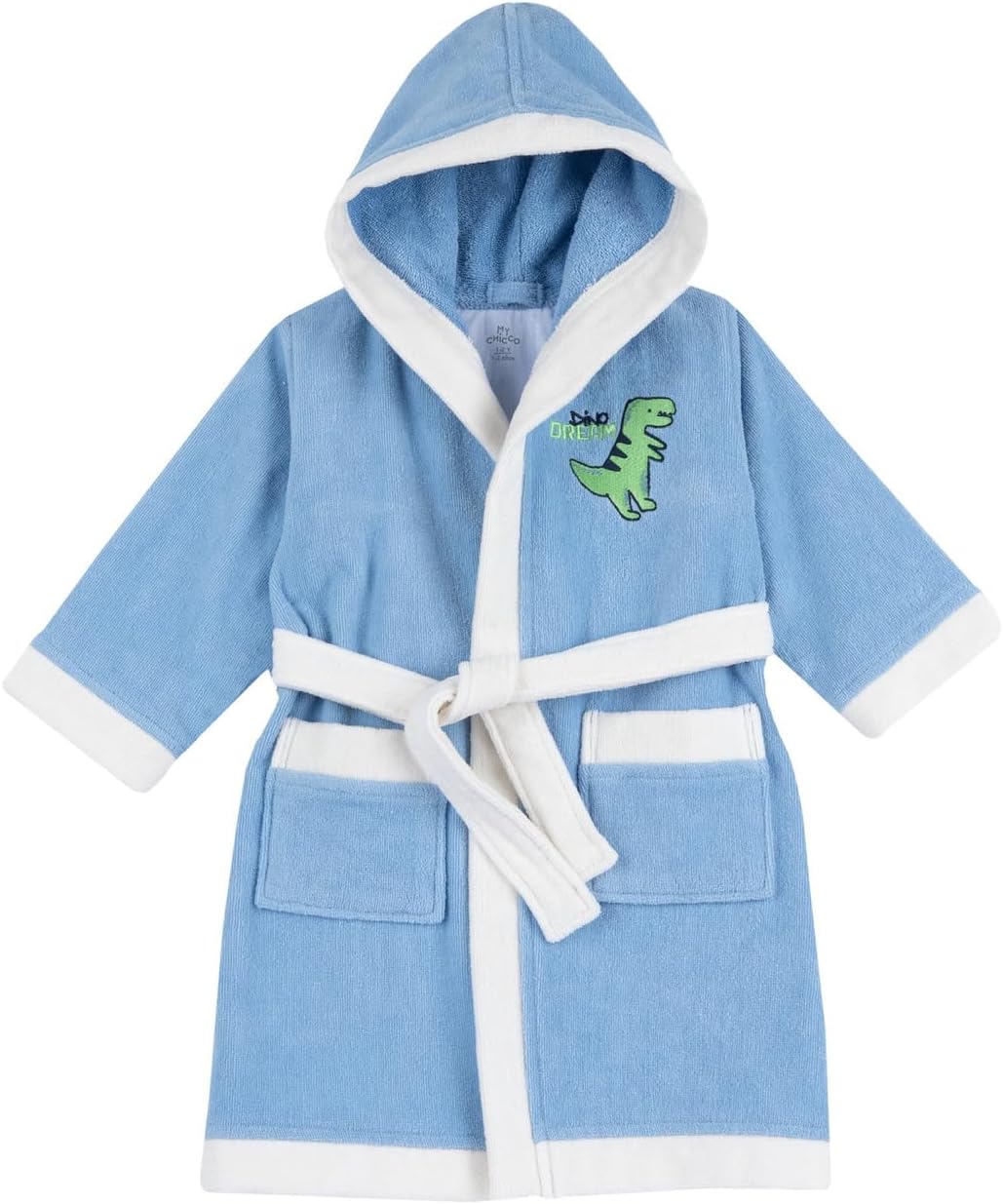 Detalle 2 de Chicco Peignoir pour Enfant en Éponge Douce avec Capuche et Ceinture – 100% Coton, Licorne