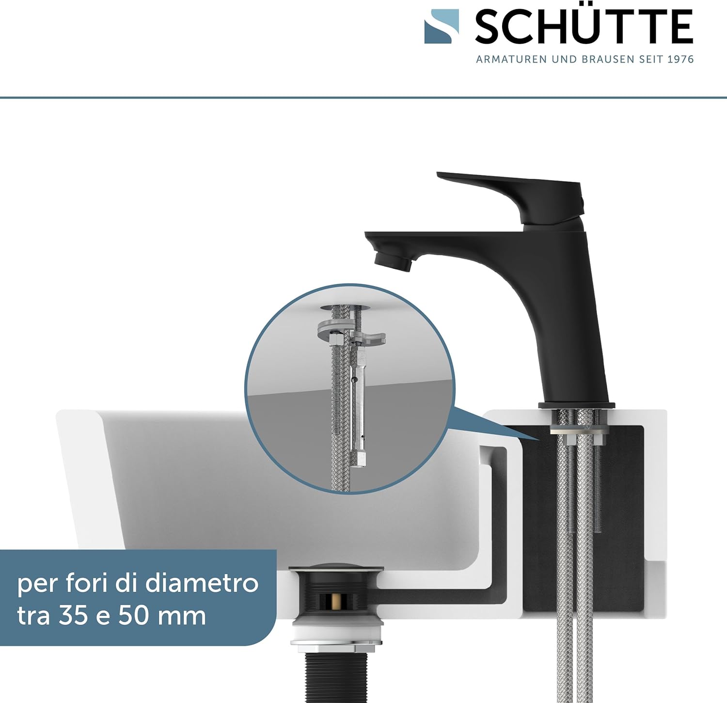 Thumbnail 1 de Schütte BOSTON 33216: Rubinetto da bagno nero opaco per lavabo, design moderno e funzionale