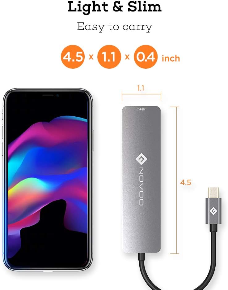 Detalle 2 de Hub USB C NOVOO Multiporta 6 in 1