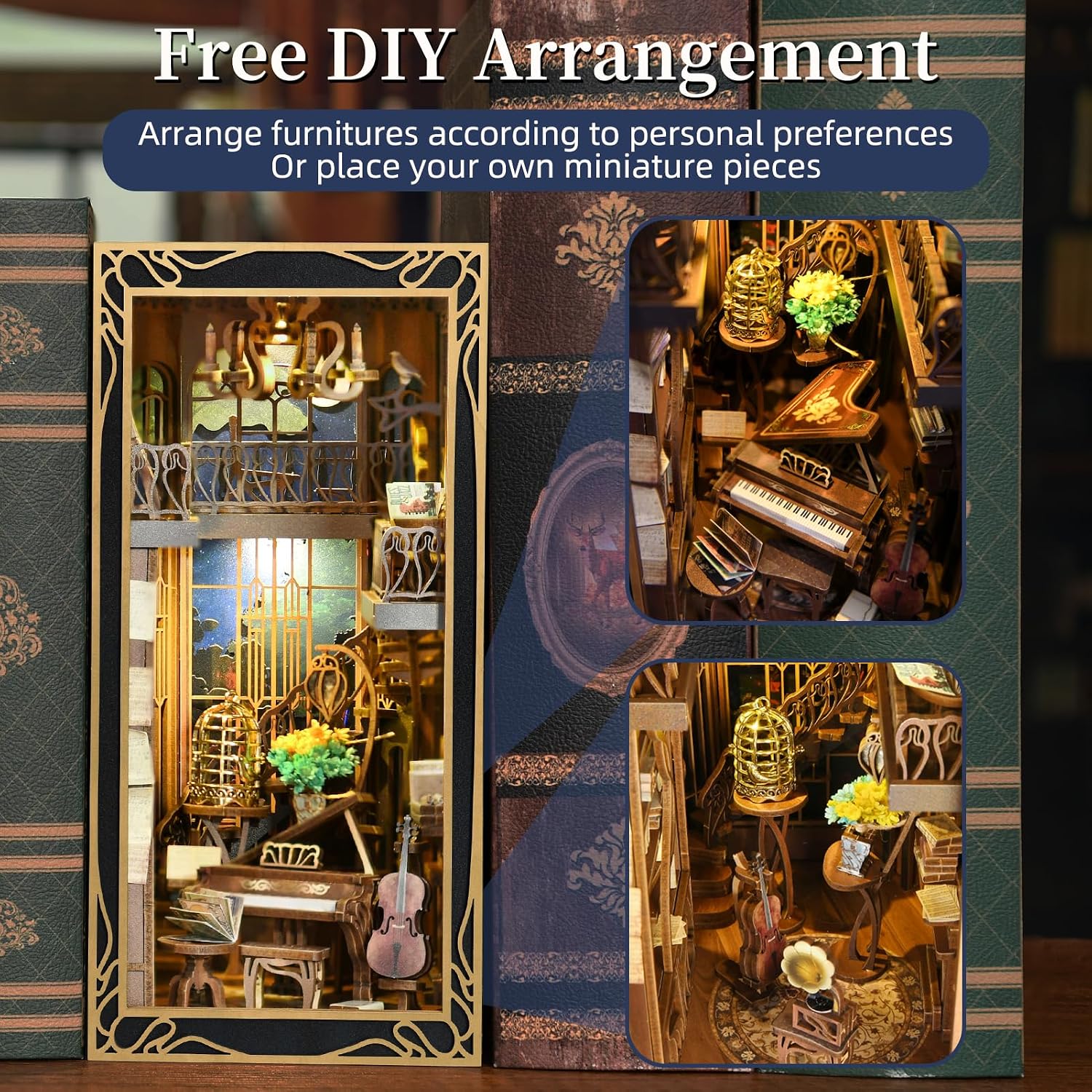 Detalle 2 de CCCDF Book Nook Kit, Pianist with Nightingale