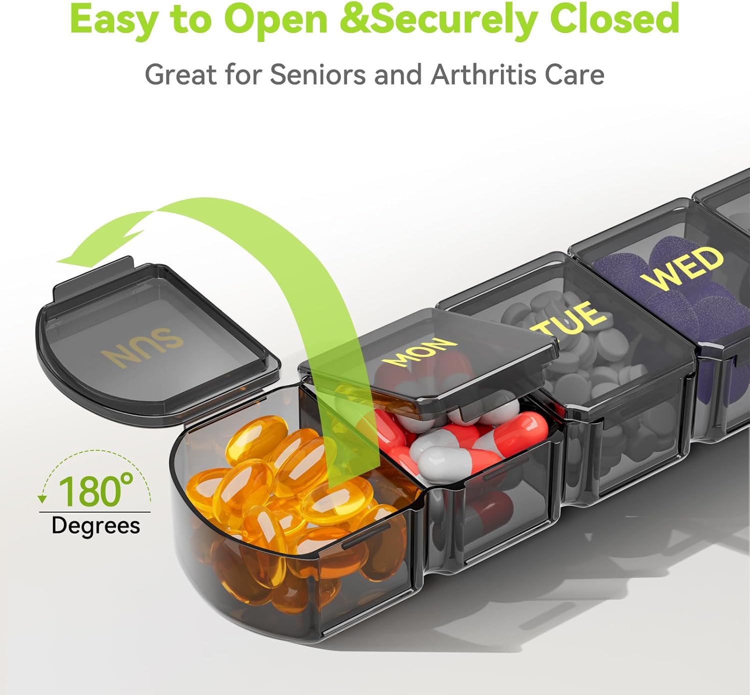 Thumbnail 4 de SHIJOINYU SJXPO-02 Weekly Pill Organizer, 7 Compartments, Easy-Open Design