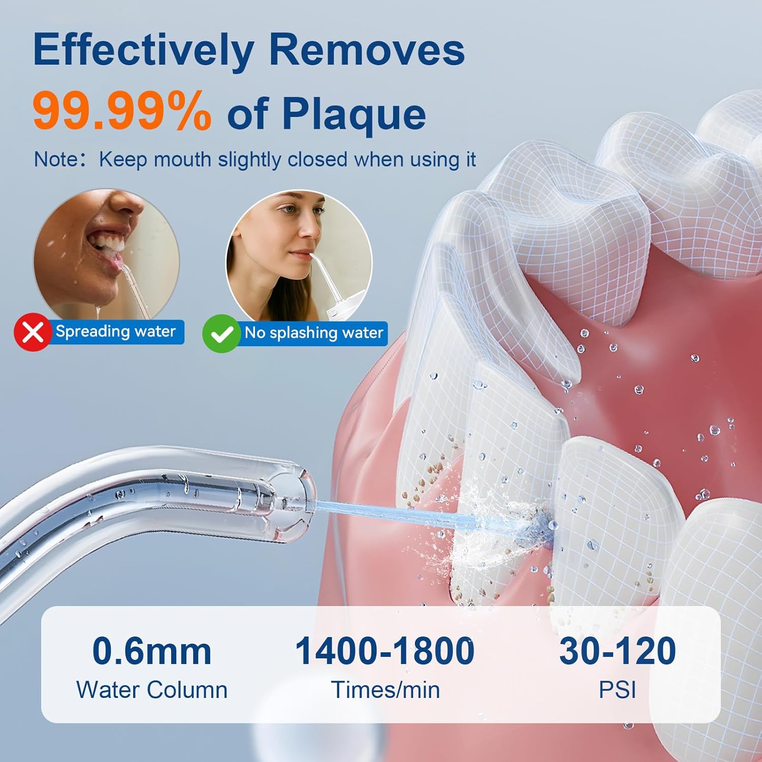 Detalle de GOLDANT 2026 Portable Water Flosser for Teeth with 4 Modes and 4 Intensities