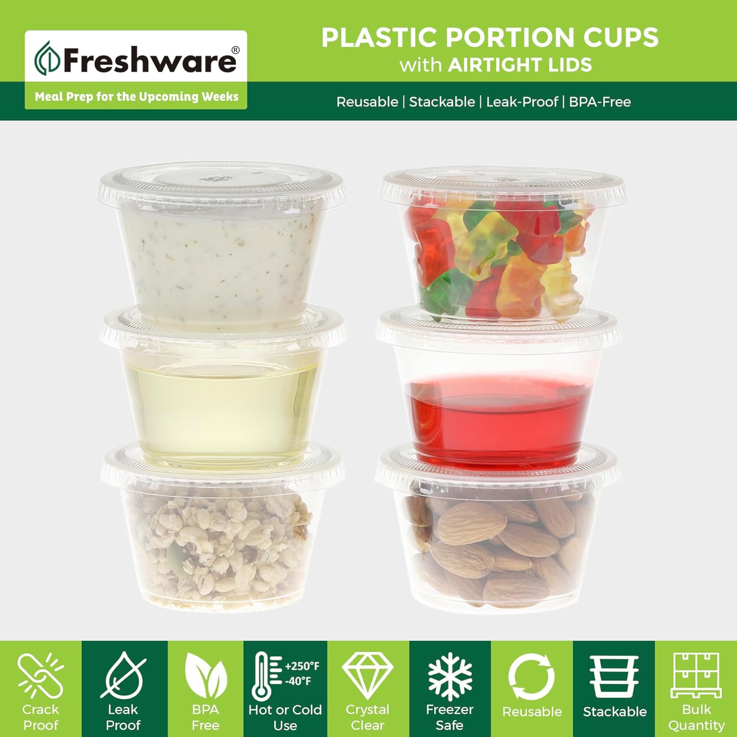 Thumbnail 1 de Freshware Portion Cups 4 oz 🍽️