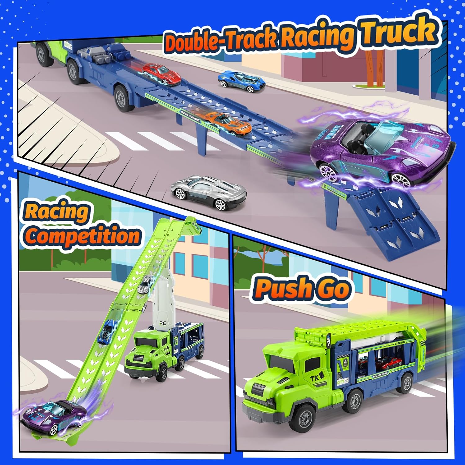 Thumbnail 4 de EUTOYZ 46-inch race track toy cars for ages 3–6