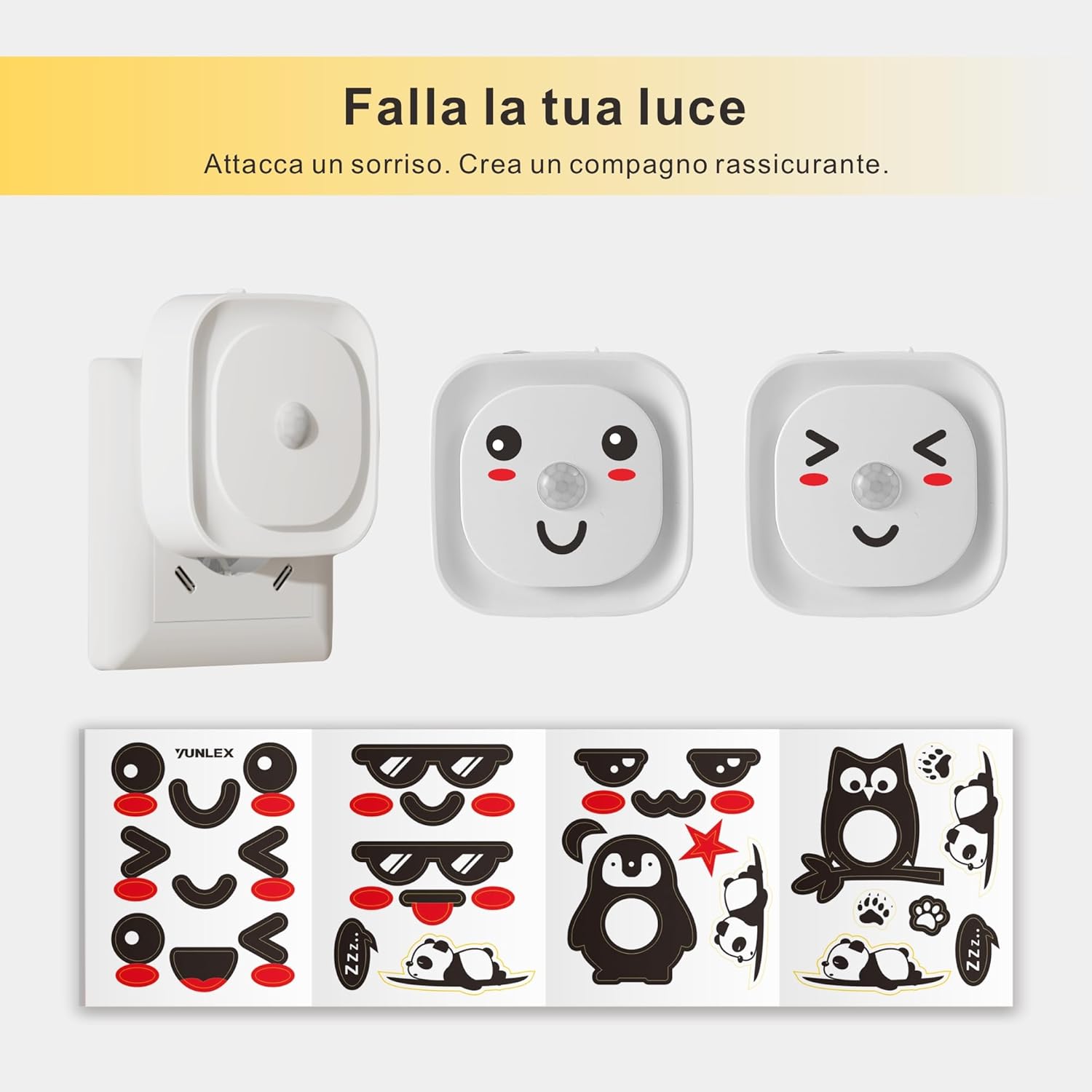 Thumbnail 5 de YUNLEX Luce notturna da presa con sensore di movimento e 3 modalità (2 pezzi), bianco caldo