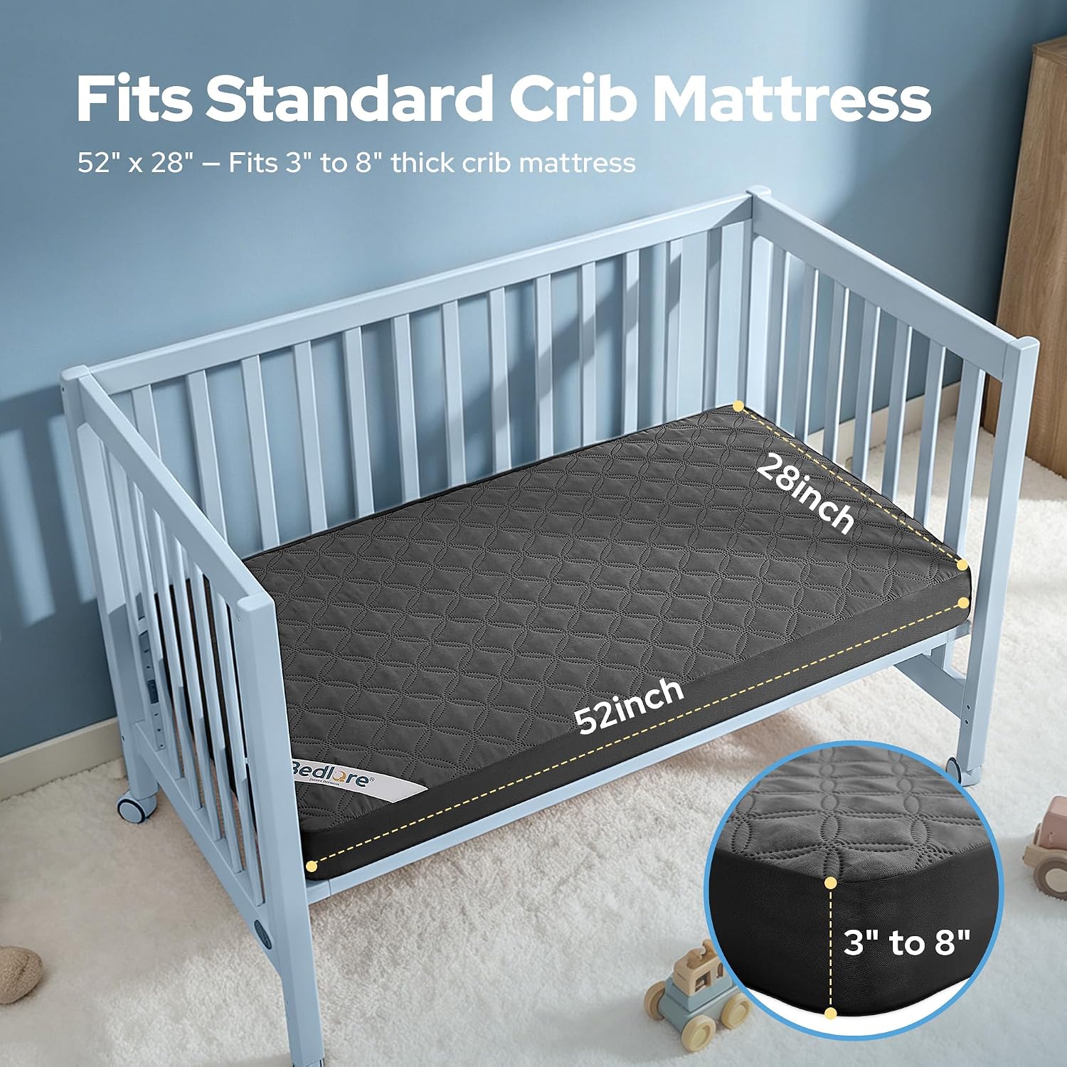 Detalle 2 de BEDLORE Crib Mattress Protector 2-Pack