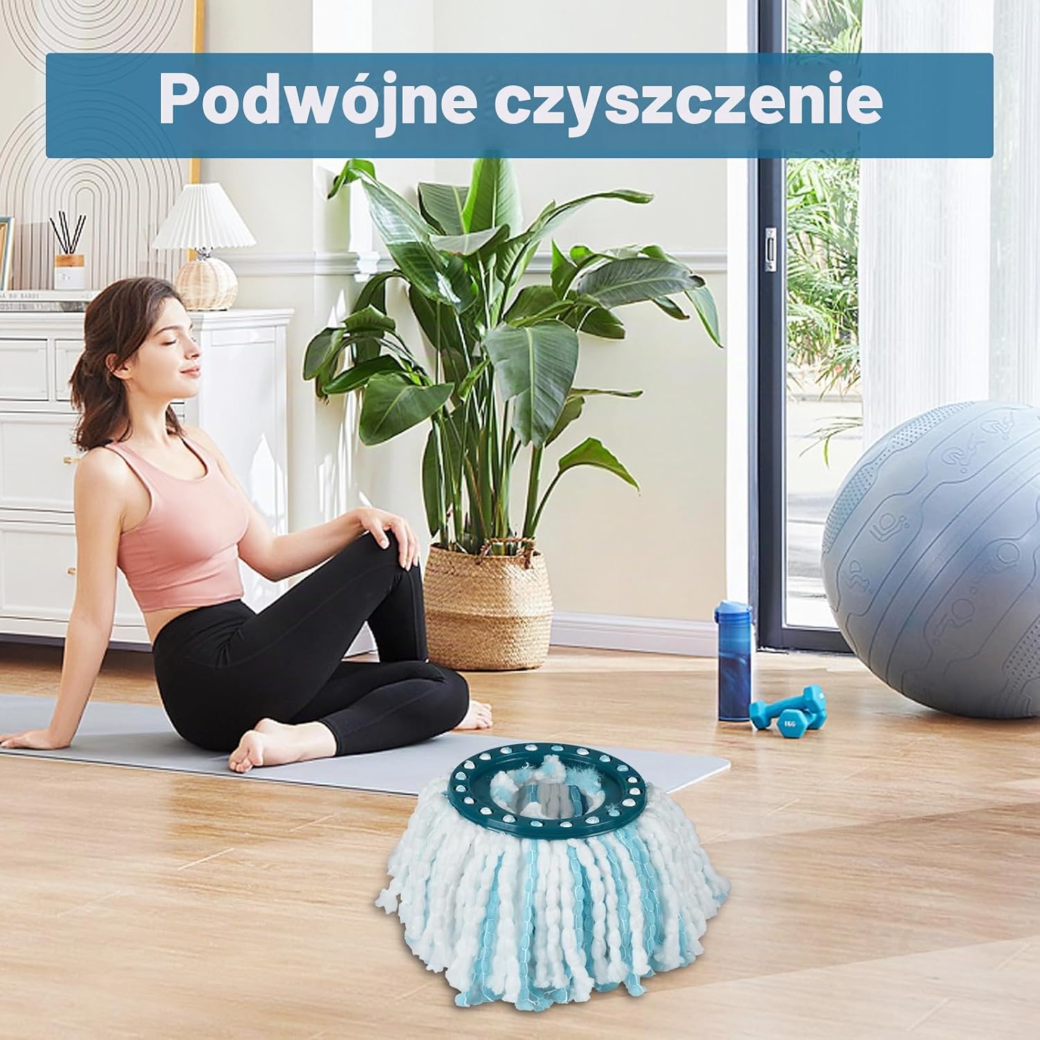 Detalle de Alloytool 52104 – 4 wymienne głowice Micro Duo do mopa Leifheit CLEAN TWIST