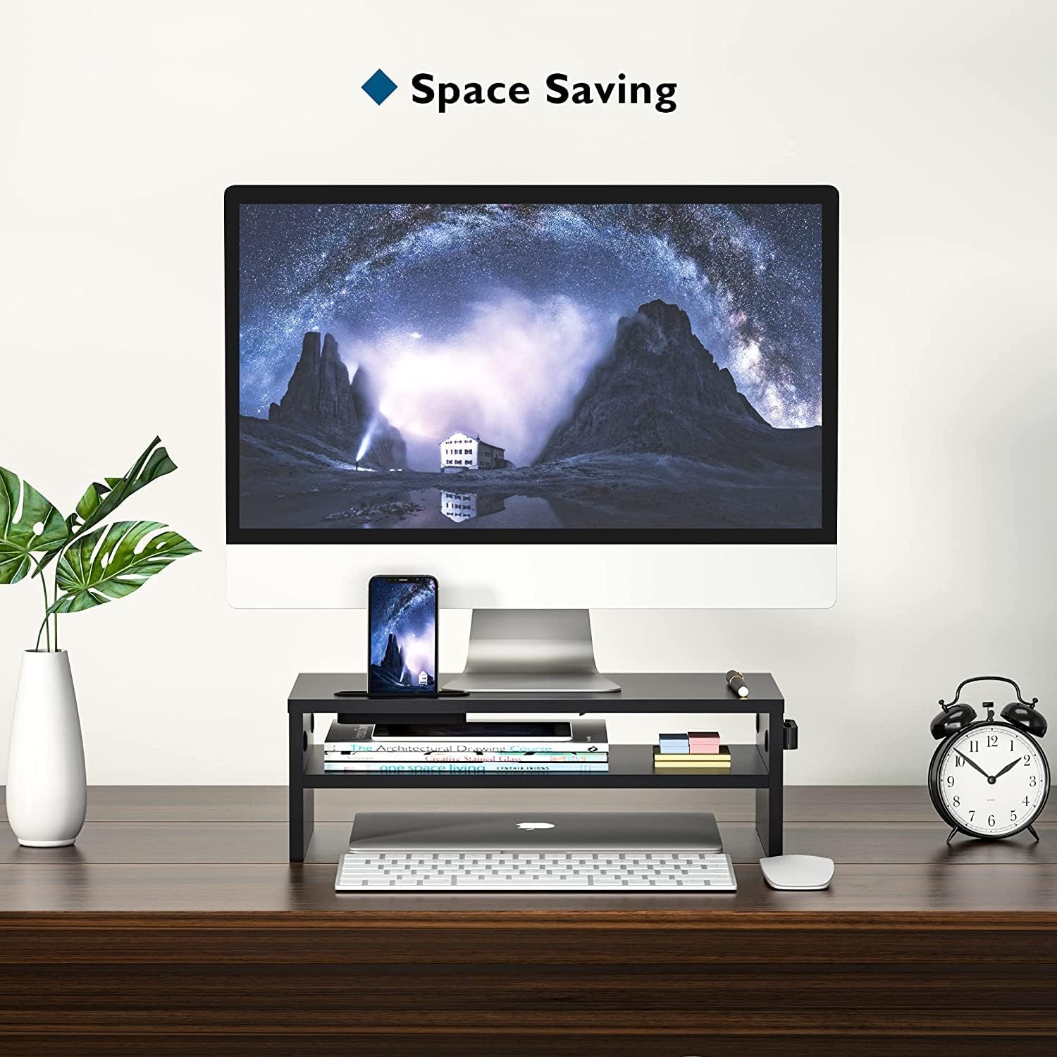 Thumbnail 4 de BONTEC Support moniteur en bois 420 mm, 2 étages 🖥️